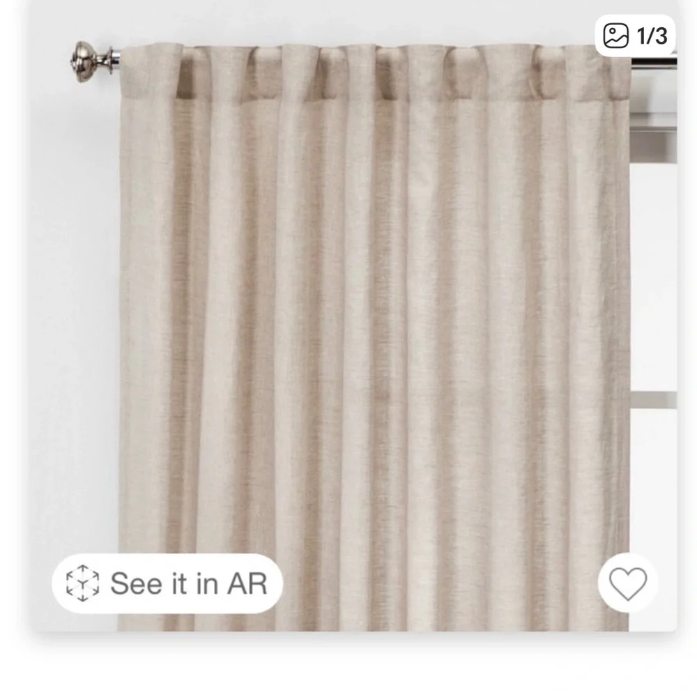 Threshold filtering linen curtain one panel NWOT